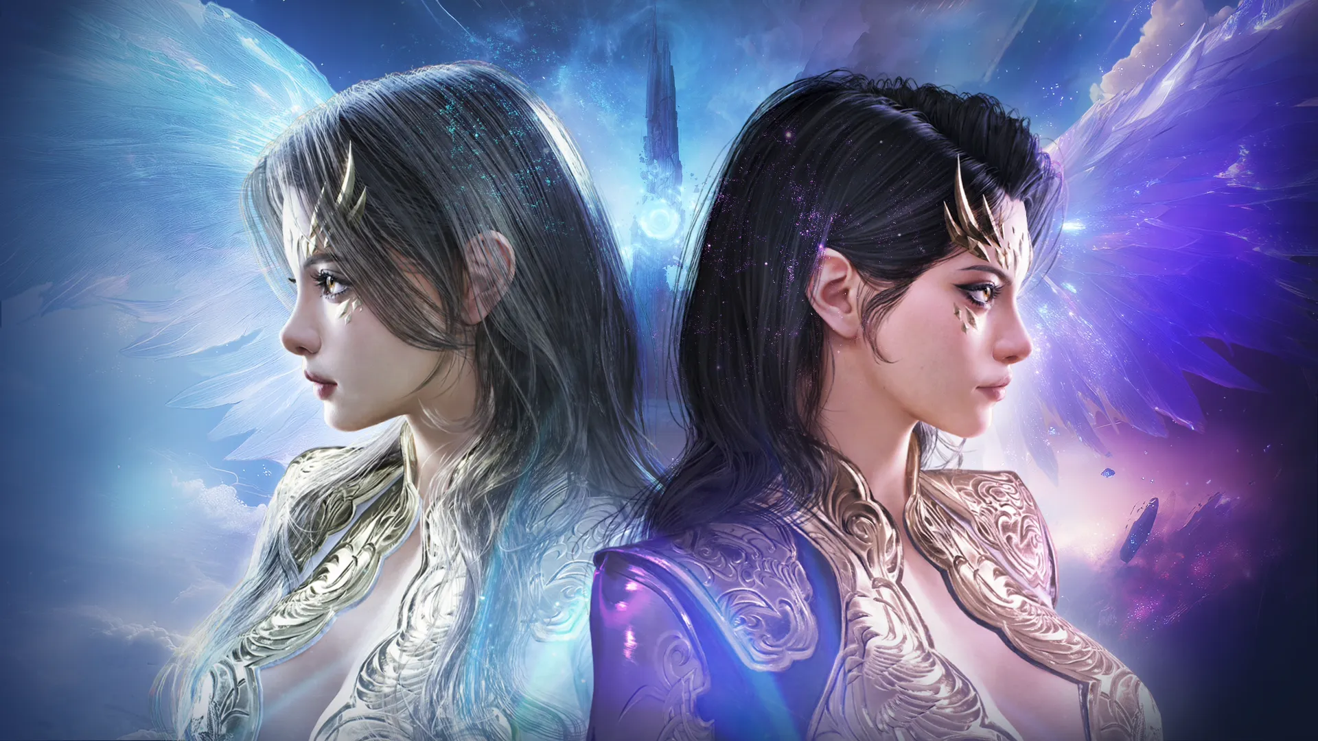 Official AION 2 Elyos and Asmodian promotional artwork